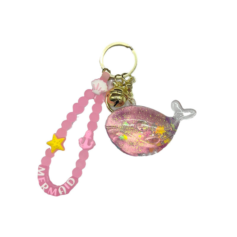 Wholesale Oil-filled Colorful Whale Keychain